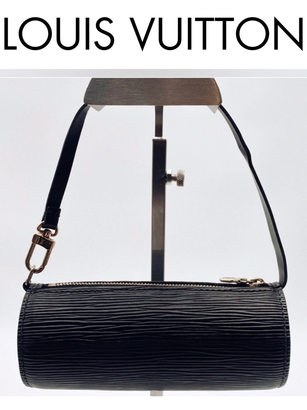 LOUIS VUITTON MINI PAPILLON POCHETTE IN BLACK EPI LEATHER- FREE GIFT W PURCHASE